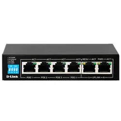 Commutez avec le Switch POE 6 ports D-Link DGS-F1006P-E/6, Noir.