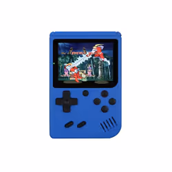 Console GameBOX - 400 jeux intégrés - Écran Couleur LCD 3.0 " - Batterie 1000mAh - Câble 1xAV - Câble de charge - Couleur Blu ...