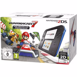 Console Nintendo 2DS / Noir & Bleu + Mario Kart 7 - Processeur PICA200 - 2 écrans: 3.53" et 3.02" dont un tactile - 2 caméras ...
