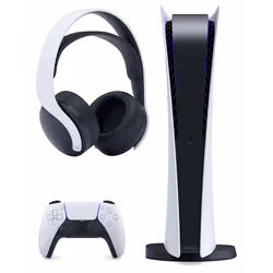 PS5 Console Sony PlayStation 5 - Digital Edition - 825GB SSD - 60FPS - 4K - HDR + Casque PS5 Sans Fil Pulse 3D