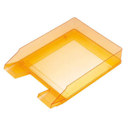 Corbeille A Courrier Fond Plein Orange Fluo Transparent