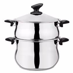 Couscoussier Bonera - Taille : Diamètre : 20cm - Capacité : 7 + 4 Litres - Matériau : Acier inoxydable 18/10 - Poignées ergon ...