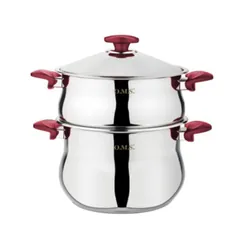 Couscoussière Oms Inox 18/10 9.2 Litres Rouge