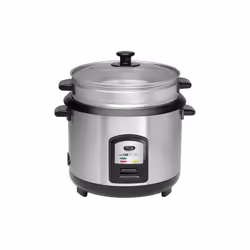 Cuiseur à riz et cuiseur vapeur - Capacité env. 2500g de riz cuit - Puissance 700W - Boîtier en acier inoxydable - Couvercle  ...