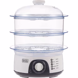 Cuiseur Vapeur Black & Decker 775 Watt 10L -Blanc (HS6000-B5)