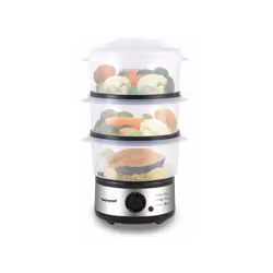 Cuiseur Vapeur TECHWOOD - Puissance: 400-500 Watts - 3 Paniers amovibles transparents - Capacité total: 7.5 litres - Capacité ...