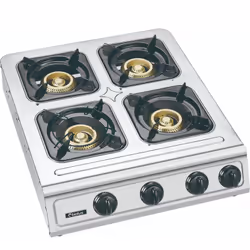 Cuisinière à Gaz Biolux M.6050 - Nombre de feux : 4 - Haute qualité sans danger - Facile à utiliser - Grille Emaillées - Coul ...