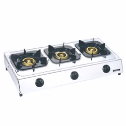 Cuisinière à Gaz Biolux M.7040X - Nombre de feux : 3 - Haute qualité sans danger - Facile à utiliser - Grille Emaillées - Cou ...