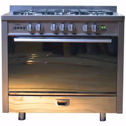 Cuisinière À Gaz Unionaire - Nombre de feux: 5 - Largeur : 90cm - Allumage automatique - Surface en acier inoxydable - Tourne ...