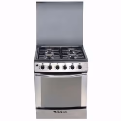 Cuisinière à gaz BIOLUX - Nombre de Feux: 4 feux - Largeur: 60 cm - Grilles émaillées - Facile à nettoyer - Four Avec tourne  ...