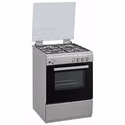 Cuisinière KLASS - Dimensions 50 x 60cm - 4 Feux - Allumage électrique avec bouton - Grill + plateau émaillé - Tourne broche  ...