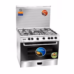 Cuisinière UnionAire - Nombre de Foyers : 5 Feux - Dimensions : 60 x 90 x 82 cm - Thermostat -  Porte de four : double glass  ...
