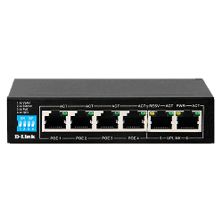 D-Link DES-F1006P-E commutateur réseau Non-géré Fast Ethernet (10/100) Connexion Ethernet, supportant l'alimentation via ce port (PoE) Noir