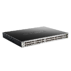 D-Link DGS-3130-54PS Géré L3 Gigabit Ethernet (10/100/1000) Connexion Ethernet, supportant l'alimentation via ce port (PoE) Noir, Gris