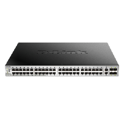 D-Link DGS-3130-54PS Géré L3 Gigabit Ethernet (10/100/1000) Connexion Ethernet, supportant l'alimentation via ce port (PoE) Noir, Gris