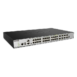 Switch Géré L3 Gigabit Ethernet 28 Ports 10/100/1000 Mbps Noir D-Link DGS-3630-28TC