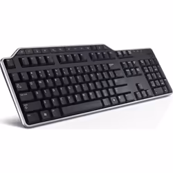 DELL KB-522, Taille réelle (100 %), Avec fil, USB, AZERTY, Noir