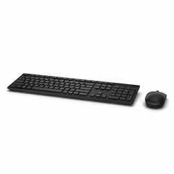 DELL KM636, Taille réelle (100 %), Sans fil, RF sans fil, AZERTY, Noir, Souris incluse