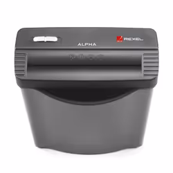 Destructeur Rexel Alpha - Capacité : 10 litres - Largeur du papier à entrer: A4 - Détruit jusqu'à 6 feuilles à la fois - Corb ...