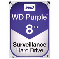 Disque Dur Interne 3.5" Pour Video Surveillance Western Digital Purple - Capacité 8 To - Vitesse 5400 tr/min - 128 Mo de mémo ...