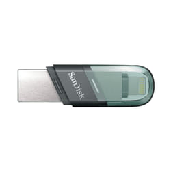 Disque Flash iXpand Flip SanDisk 64Go Gris, Argent ou Transparent - Lecteur USB Type-A et Lightning