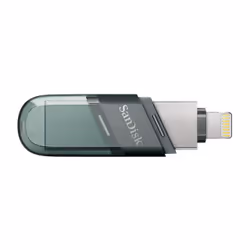 Disque Flash iXpand Flip SanDisk 64Go Gris, Argent ou Transparent - Lecteur USB Type-A et Lightning