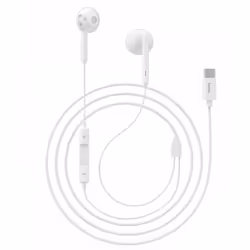 Écouteurs filaires acoustiques HOCO avec microphone M57 de type C - Blanc