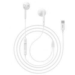 Écouteurs filaires acoustiques HOCO avec microphone M57 de type C - Blanc