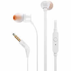 Ecouteurs intra-auriculaire avec micro JBL T110 - Connecteur jack 3.5 mm - Fiche coudé - Bande passante : 20 - 20 000 Hz - Im ...