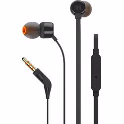 Ecouteurs intra-auriculaire avec micro JBL T110 - Connecteur jack 3.5 mm - Fiche coudé - Bande passante : 20 - 20 000 Hz - Im ...