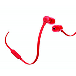 Écouteurs JBL T110 Rouge - Casque avec Fil pour Appels et Musique