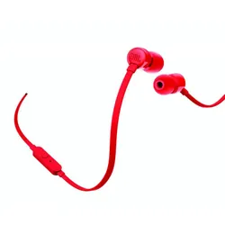 Écouteurs JBL T110 Rouge - Casque avec Fil pour Appels et Musique