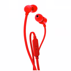 Écouteurs JBL T110 Rouge - Casque avec Fil pour Appels et Musique