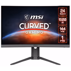 Écran Gamer MSI Curved - Pivotant - Taille de l'écran: 23.8" Full HD, 144 Hz - Résolution: 1920 x 1080 pixel - Courbure: 1500 ...