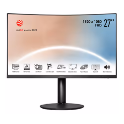 Ecran MSI Modern MD271CP - Taille de l'écran: 27" FULL HD - Résolution: 1920 x 1080 pixels - Luminosité: 250 cd/m² - Format d ...