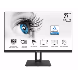 Ecran MSI Pro 27" QHD MP271QP - Résolution 2560 x 1440p - Dalle IPS - Fréquence verticale maxi 60 Hz - Luminosité 300 cd/m² - ...