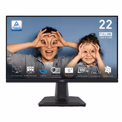 Ecran MSI PRO MP225 - Taille de l'écran : 21.5" Full HD, 100 Hz - Résolution : 1920 x 1080 - Luminosité : 250 cd/m² - Format  ...