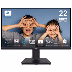 Ecran MSI PRO MP225 - Taille de l'ecran: 21.5" FULL HD, 100 Hz - Résolution: 1920 x 1080 pixels - Format: 16:9 - Luminosité:  ...