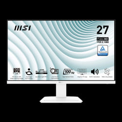 Écran MSI PRO MP273AW 27" Full HD IPS / 100 Hz / Avec haut-parleurs / Blanc