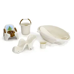 Ensemble Baignoire Bébé 5 Pièces Beige Vanille