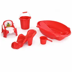 Ensemble Baignoire Bébé 5 Pièces Rouge