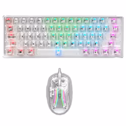 Ensemble Clavier et Souris Gamer Filaire STAR WAVE GCM1085 RGB - Transparent