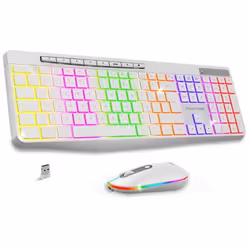 Ensemble Clavier et Souris Gamer Sans Fil ADVANCE R-TYPE CLS-3100 RGB - Blanc