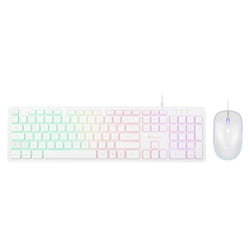 Ensemble Clavier & Souris NGS Sprite Filaire RGB - Blanc