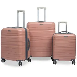 Ensemble de 3 Valises TITOU Incassable Avec Roues Démontables - Rose&Gris