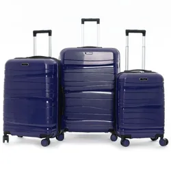 Ensemble de 3 Valises TITOU Incassable Polypropylene - Bleu Foncé Brillant