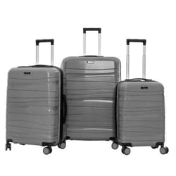 Ensemble de 3 Valises TITOU Polypropylène Avec Roues Démontables - Gris Brillant
