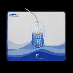 Ensemble Gamer Souris & Tapis WHITE SHARK GMP-2201 MEGALODON - Blanc&Bleu