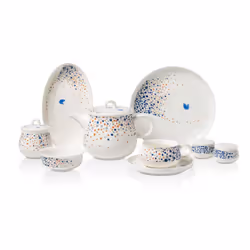 - Ensemble petit-déjeuner Asiyan Collection - 30 pièces - Ensemble petit-déjeuner pour 6 personnes Contenu de l'équipe 6 assi ...