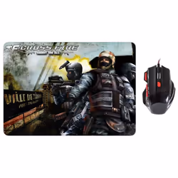 Ensemble Souris Gamer et Tapis Cesar G500 - 7 Boutons - LED Lumineux avec 3 Couleurs - Résolution 800/1200/1600 DPI - Câble 1 ...